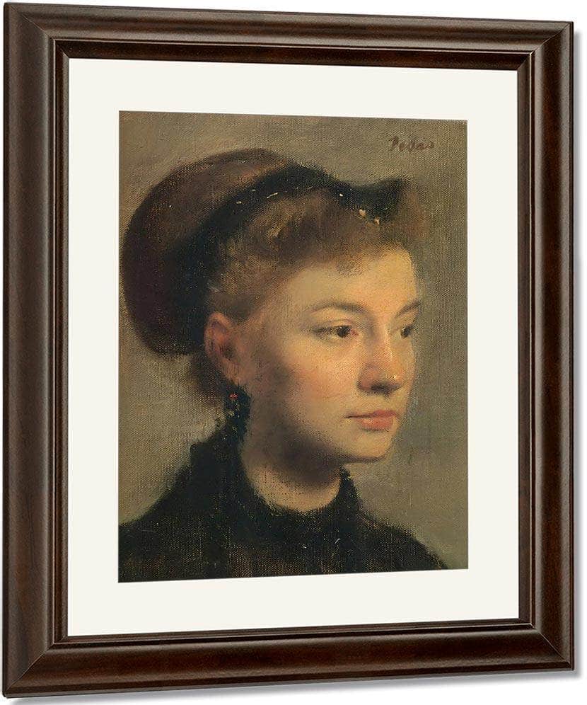 Head Of A Young Woman By Edgar Degas Fine Art Print
