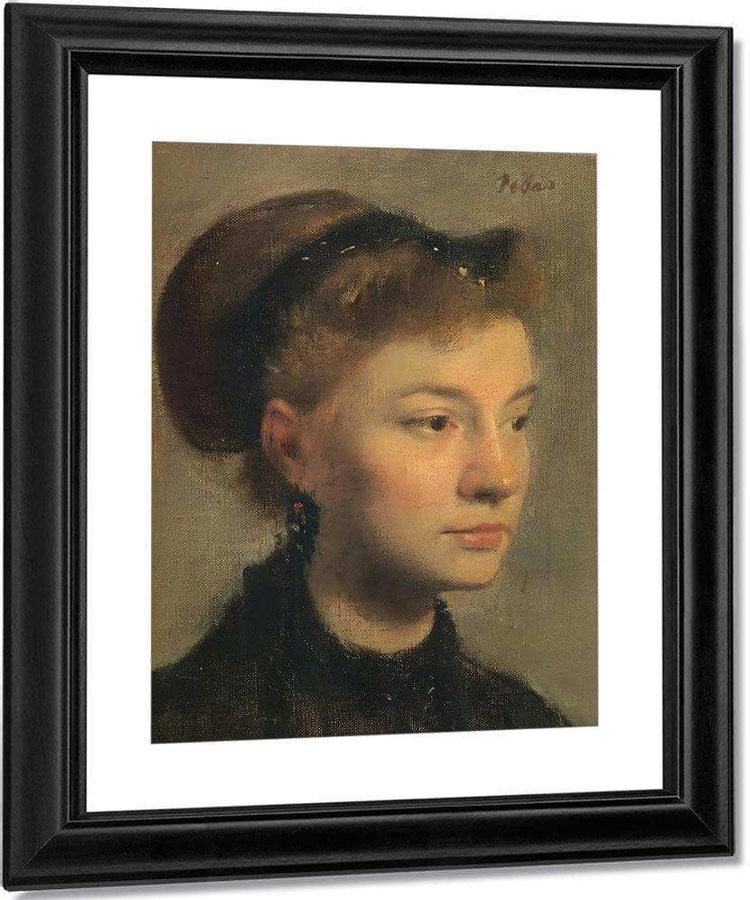 Head Of A Young Woman By Edgar Degas Fine Art Print
