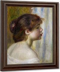 Head Of A Young Woman By Pierre Auguste Renoir Fine Art Print