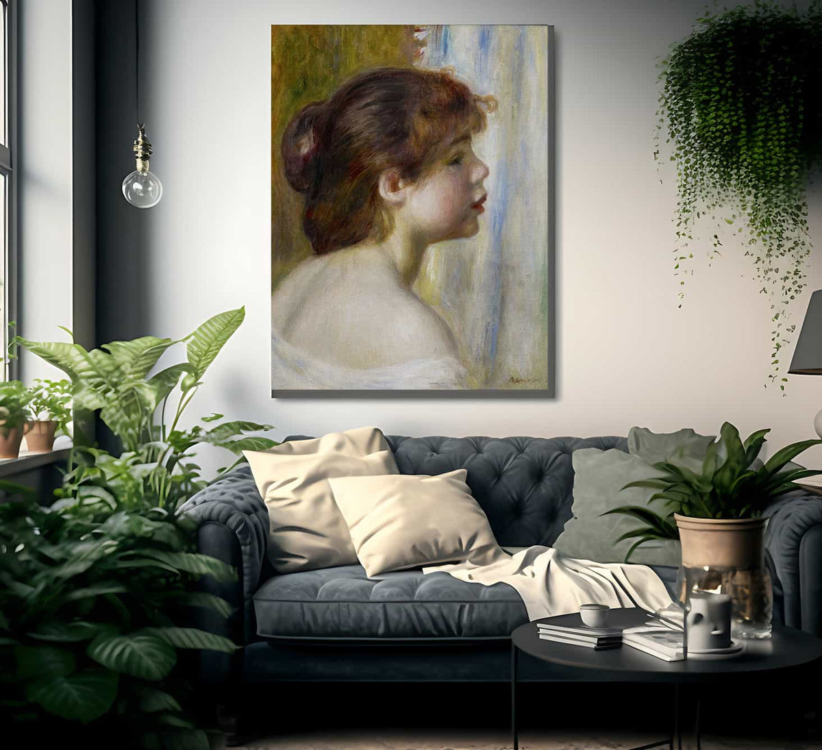 Head Of A Young Woman By Pierre Auguste Renoir Fine Art Print