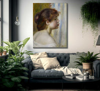 Head Of A Young Woman By Pierre Auguste Renoir Fine Art Print
