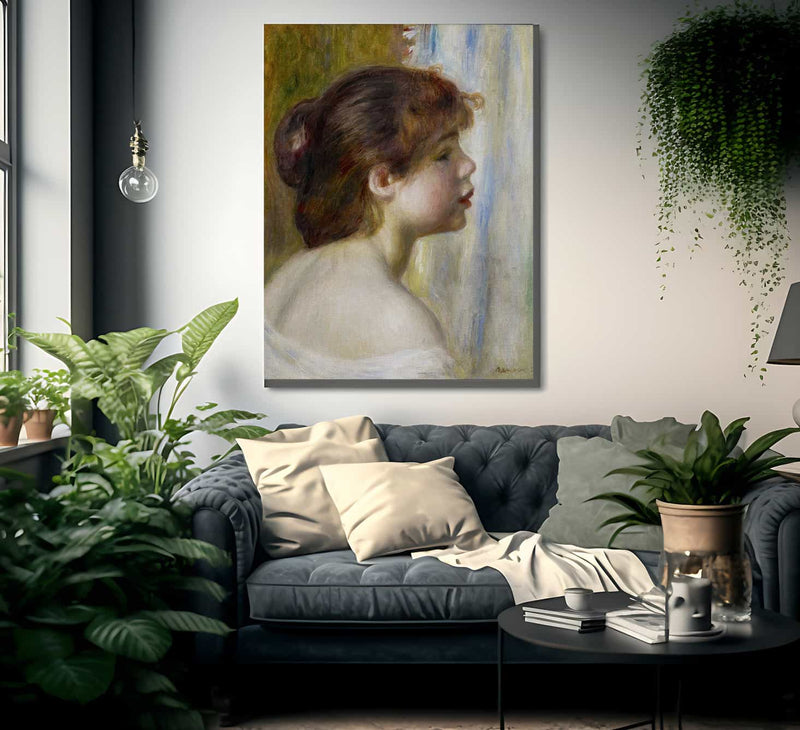 Head Of A Young Woman By Pierre Auguste Renoir Fine Art Print