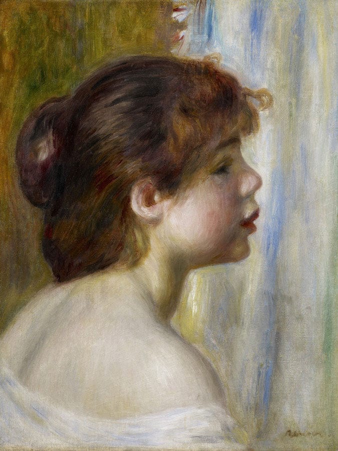 Head Of A Young Woman By Pierre Auguste Renoir Fine Art Print