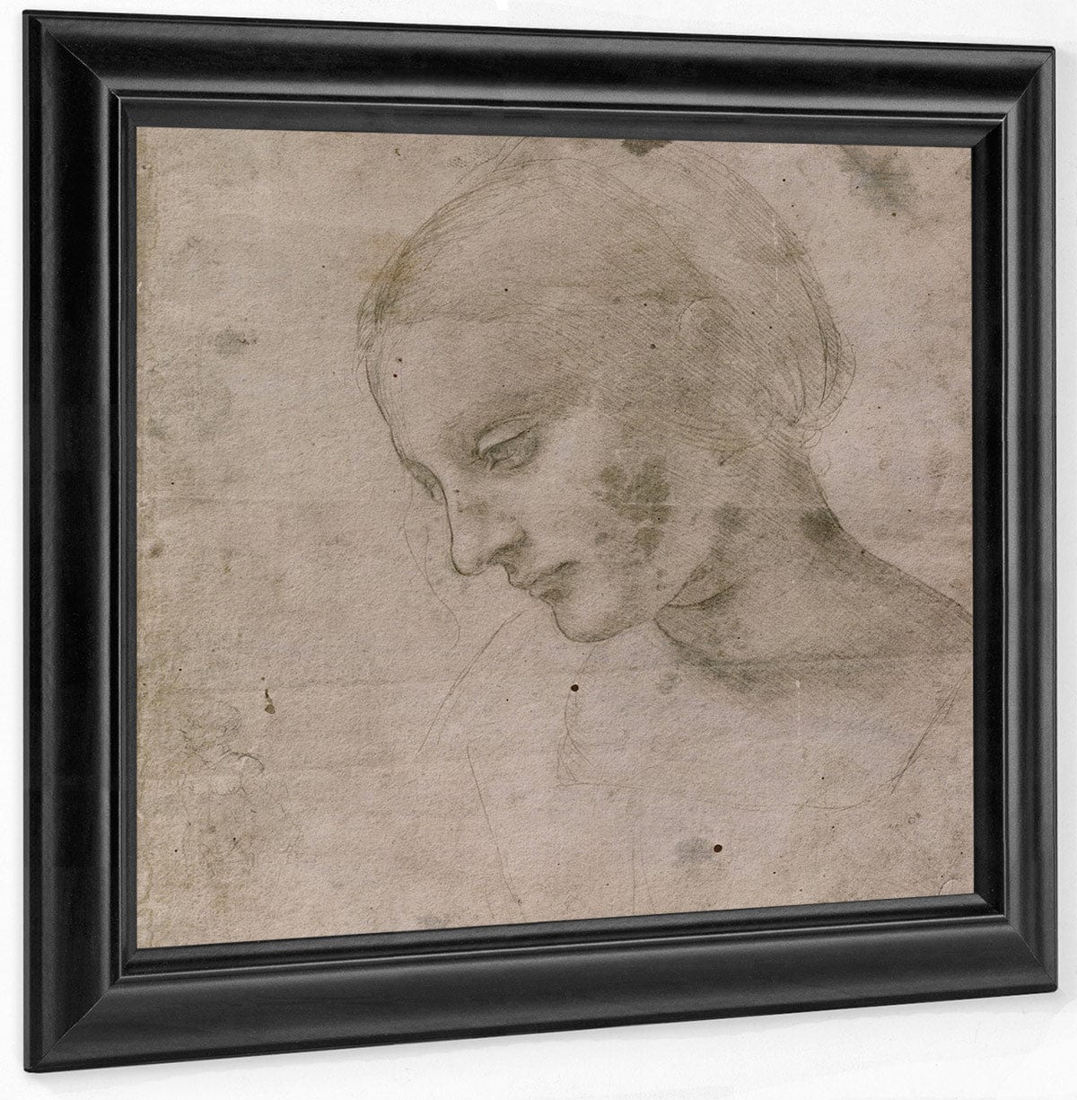 Head Of A Young Woman Or Head Of The Virgin By Leonardo Da Vinci Fine Art Print