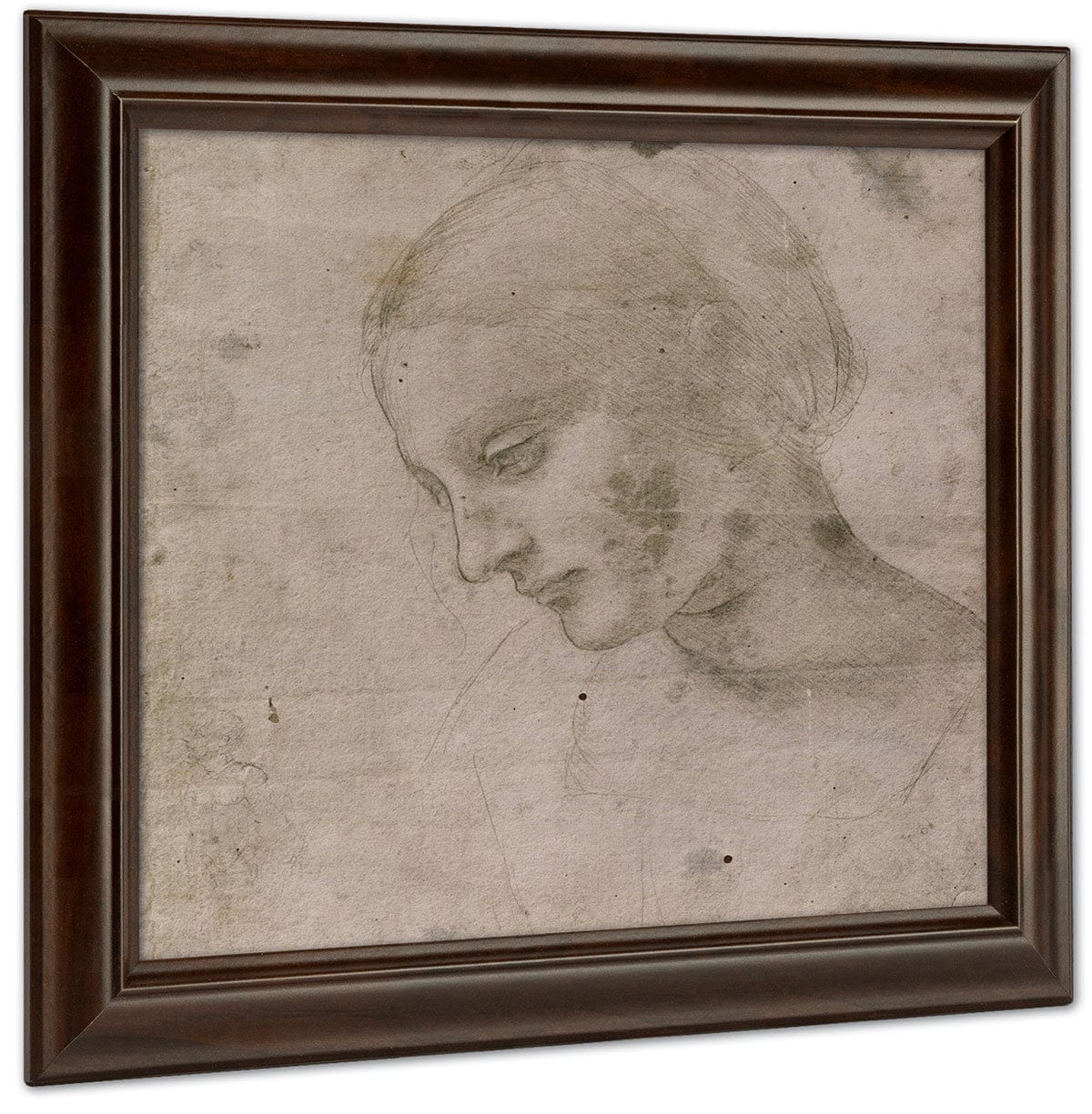 Head Of A Young Woman Or Head Of The Virgin By Leonardo Da Vinci Fine Art Print
