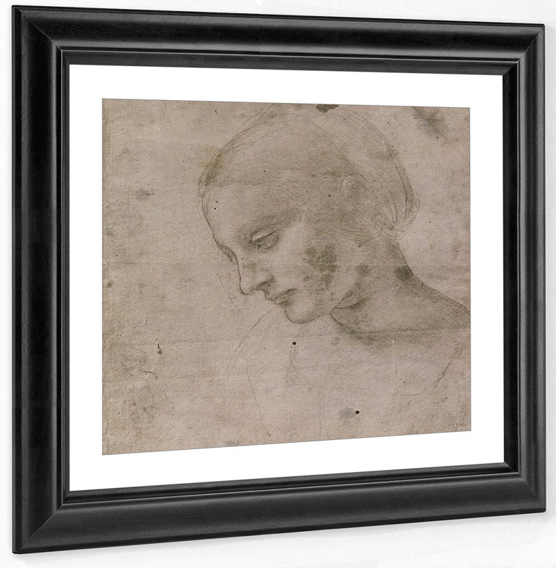 Head Of A Young Woman Or Head Of The Virgin By Leonardo Da Vinci Fine Art Print