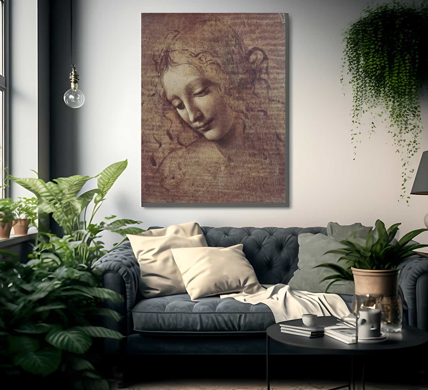 Head Of A Young Woman With Tousled Hair Or Leda By Leonardo Da Vinci Fine Art Print