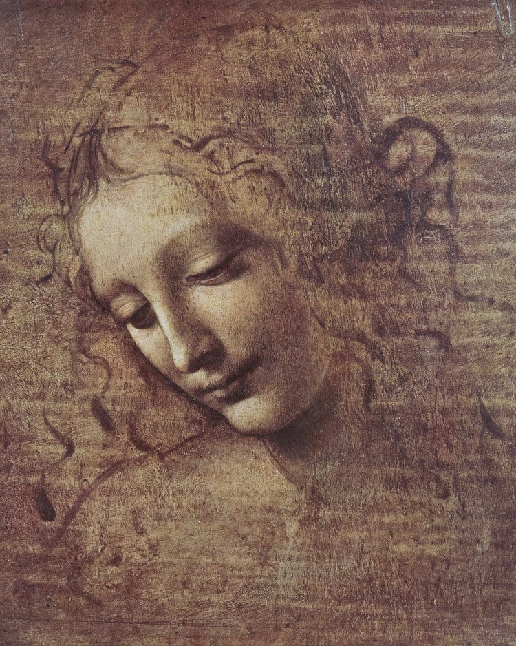 Head Of A Young Woman With Tousled Hair Or Leda By Leonardo Da Vinci Fine Art Print