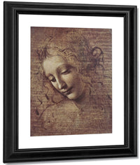 Head Of A Young Woman With Tousled Hair Or Leda By Leonardo Da Vinci Fine Art Print