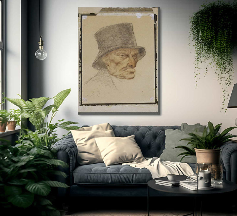 Head Of An Old Man By Honore Daumier Fine Art Print