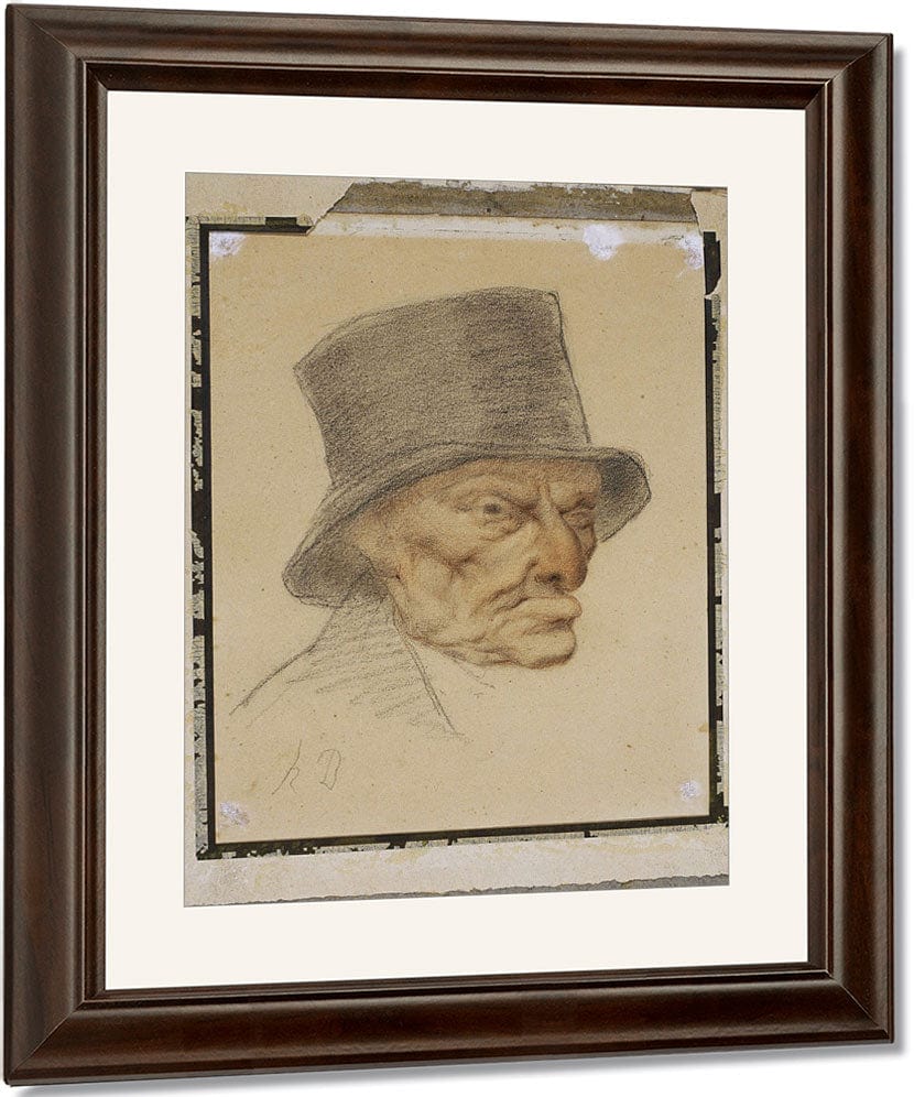 Head Of An Old Man By Honore Daumier Fine Art Print