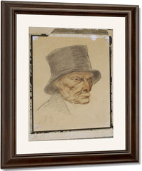 Head Of An Old Man By Honore Daumier Fine Art Print