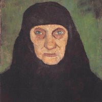 Head Of An Old Woman With Black Scarf By Paula Modersohn Becker Fine Art Print