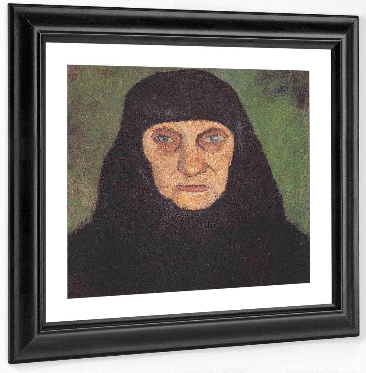 Head Of An Old Woman With Black Scarf By Paula Modersohn Becker Fine Art Print