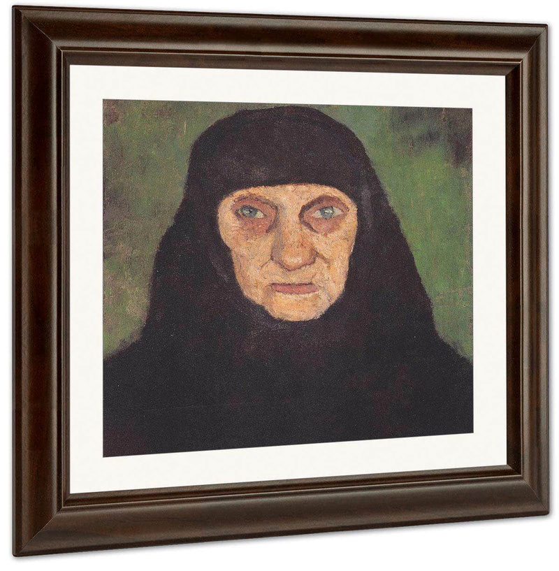 Head Of An Old Woman With Black Scarf By Paula Modersohn Becker Fine Art Print