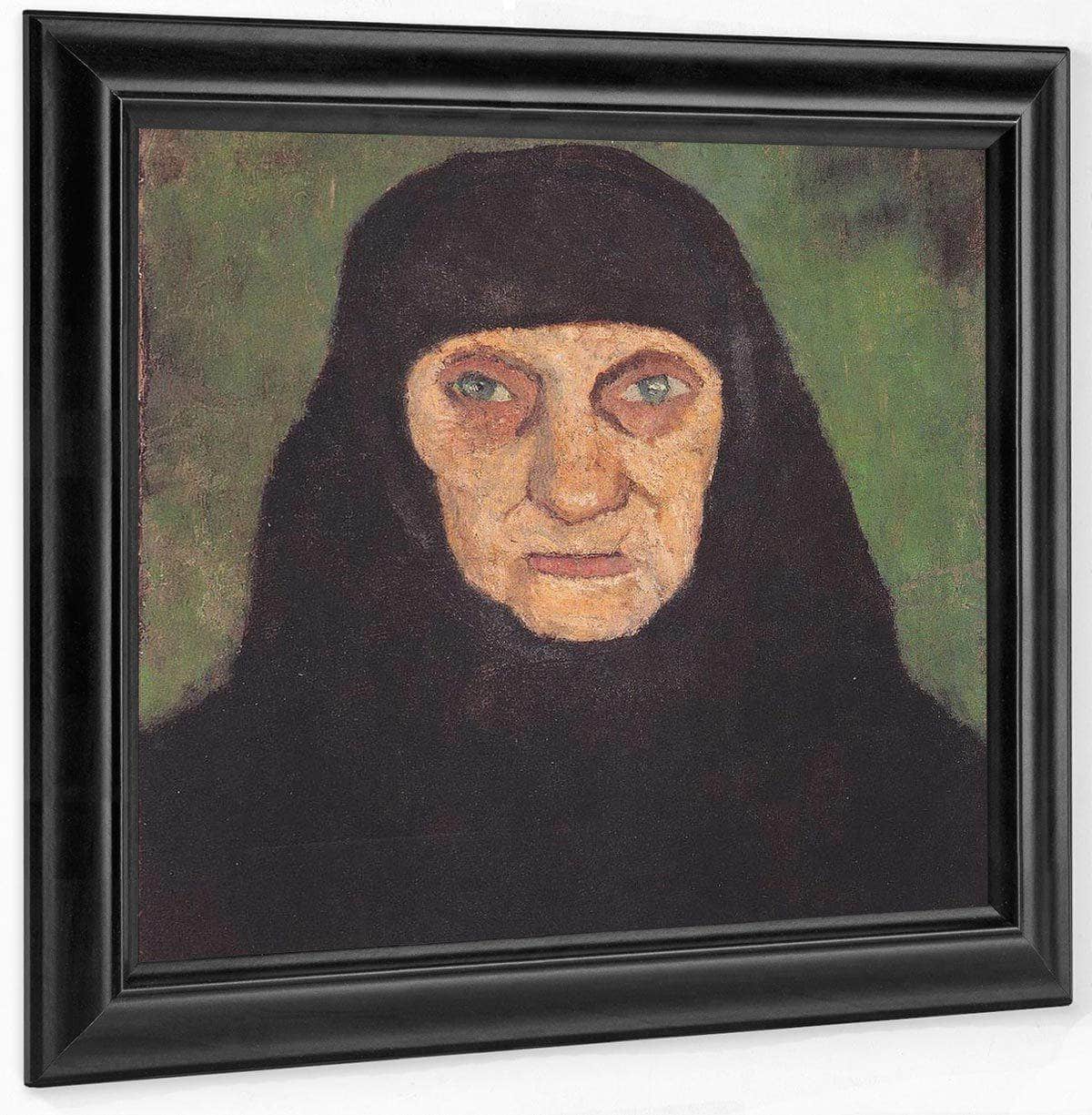Head Of An Old Woman With Black Scarf By Paula Modersohn Becker Fine Art Print