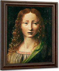 Head Of The Saviour (Oil On Panel) By Leonardo Da Vinci Fine Art Print