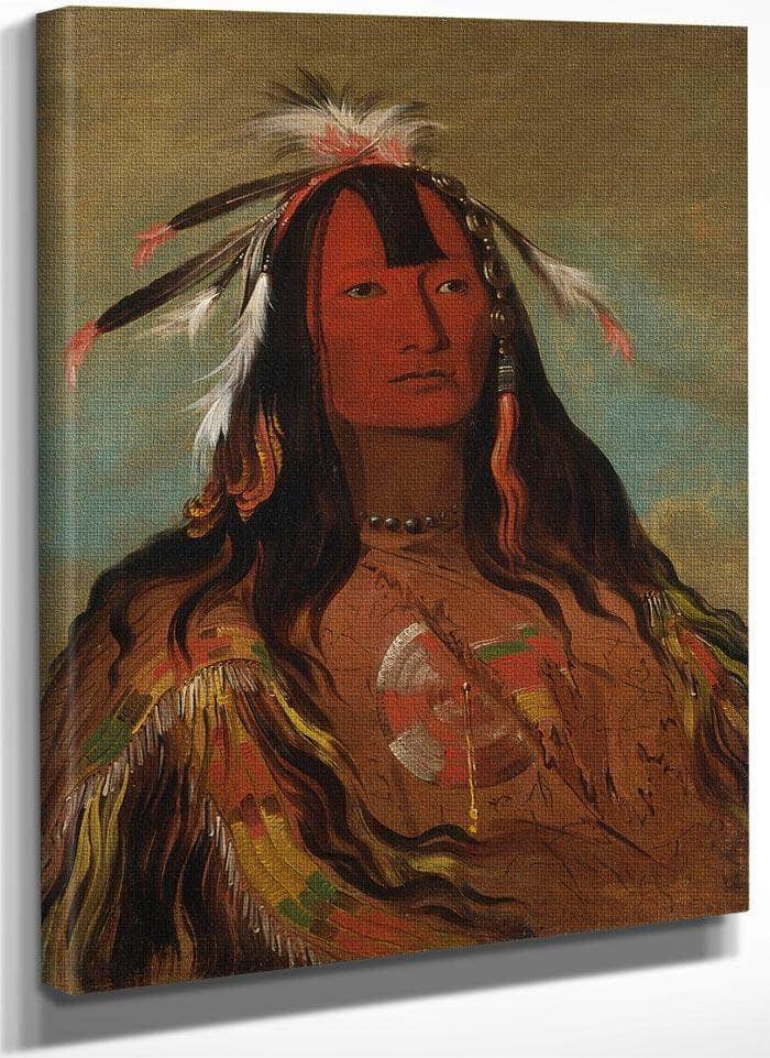 Hee Oh'ks Te Kin, Rabbit's Skin Leggings By George Catlin Fine Art Print