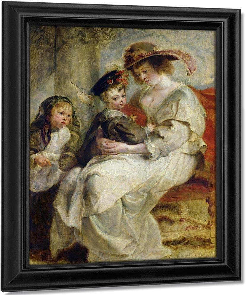 Helene Fourment (1614 73) With Two Of Her Children Claire Jeanne And Francois By Peter Paul Rubens Fine Art Print