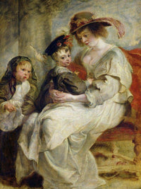 Helene Fourment (1614 73) With Two Of Her Children Claire Jeanne And Francois By Peter Paul Rubens Fine Art Print
