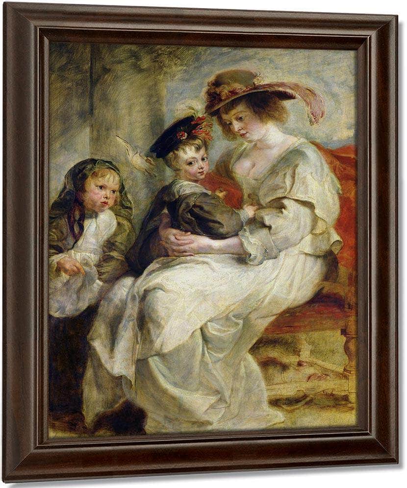Helene Fourment (1614 73) With Two Of Her Children Claire Jeanne And Francois By Peter Paul Rubens Fine Art Print