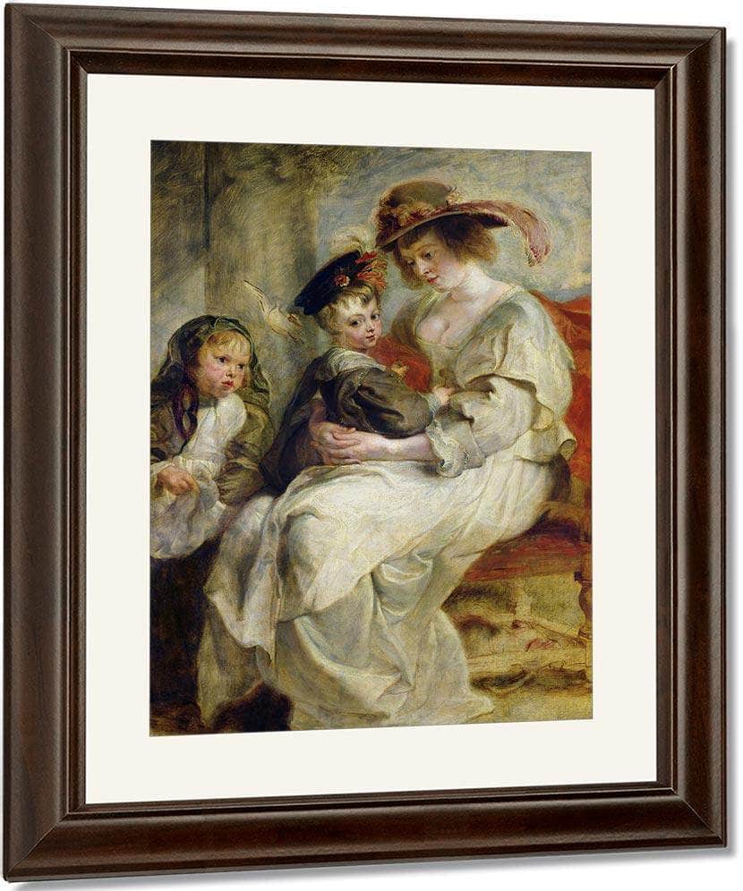 Helene Fourment (1614 73) With Two Of Her Children Claire Jeanne And Francois By Peter Paul Rubens Fine Art Print