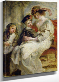 Helene Fourment (1614 73) With Two Of Her Children Claire Jeanne And Francois By Peter Paul Rubens Fine Art Print