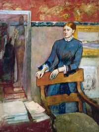 Helene Rouart In Her Father's Study By Edgar Degas Fine Art Print