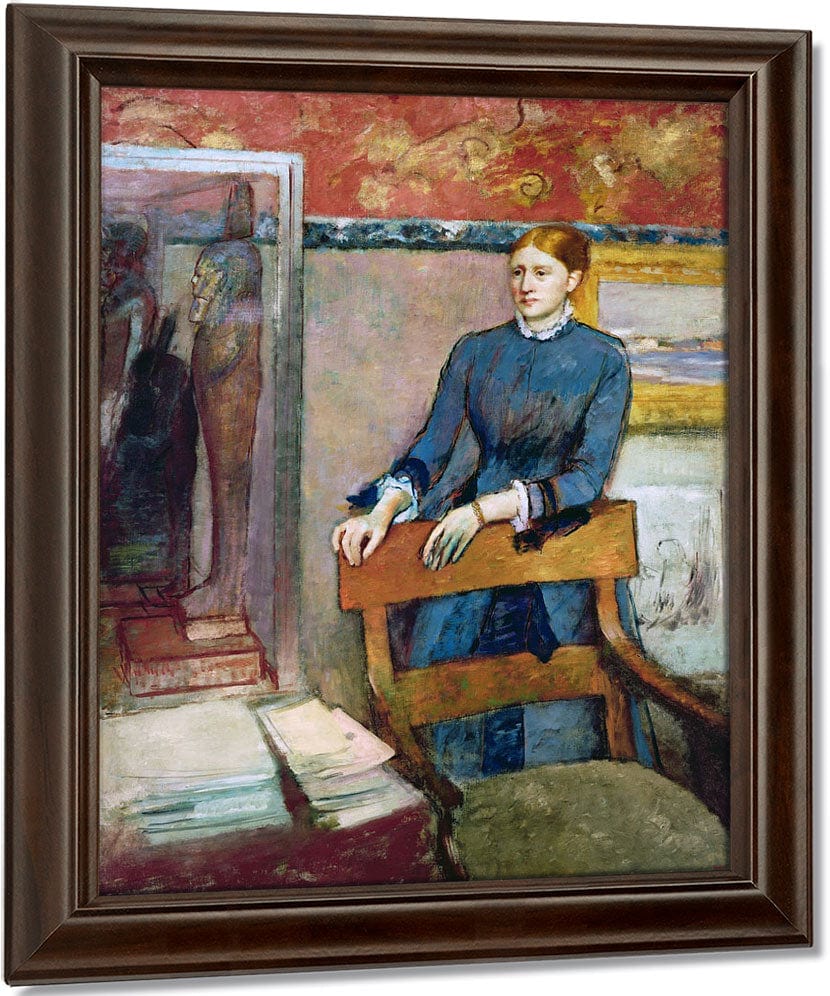 Helene Rouart In Her Father's Study By Edgar Degas Fine Art Print