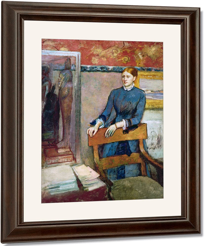 Helene Rouart In Her Father's Study By Edgar Degas Fine Art Print