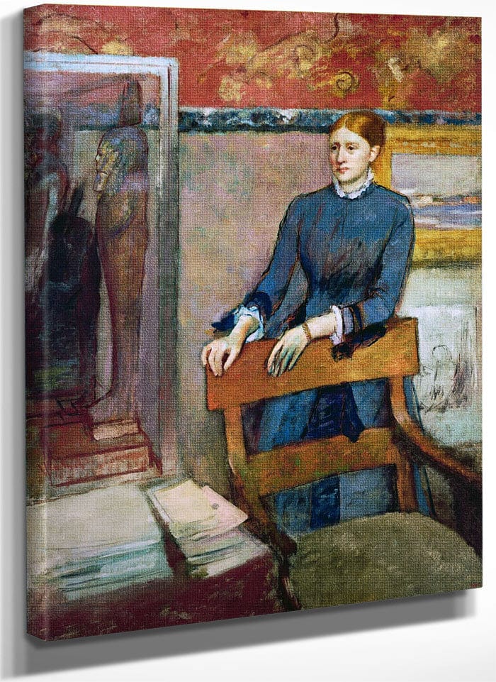 Helene Rouart In Her Father's Study By Edgar Degas Fine Art Print