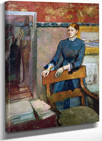 Helene Rouart In Her Father's Study By Edgar Degas Fine Art Print