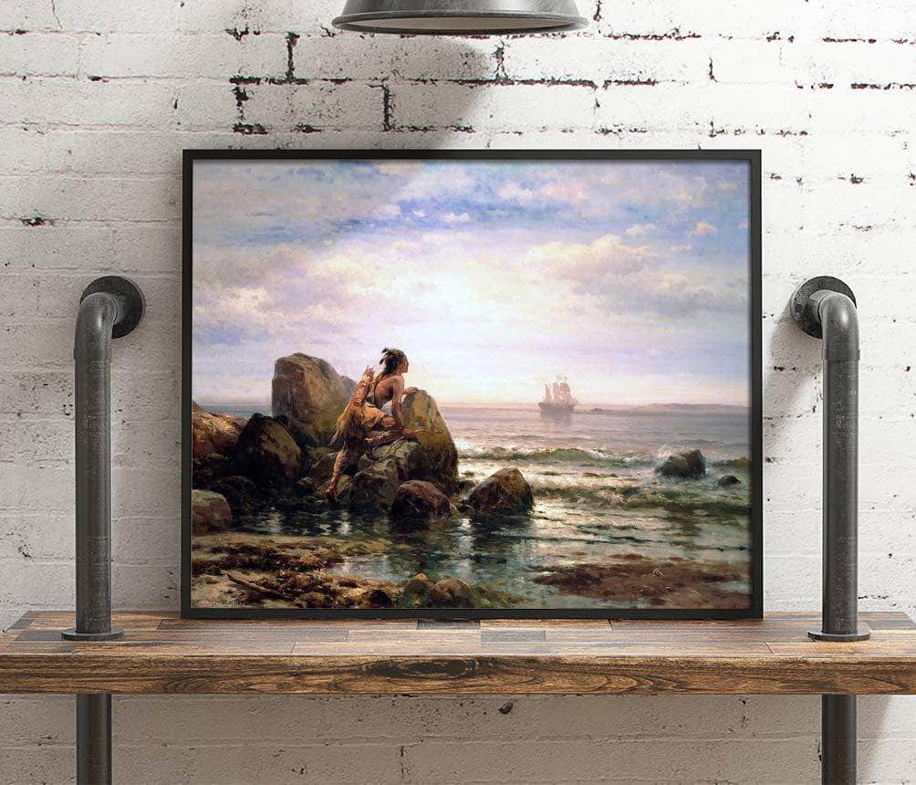 Henrik Hudson New York Harbor Painting Edward Moran Canvas Art Fine Art Print