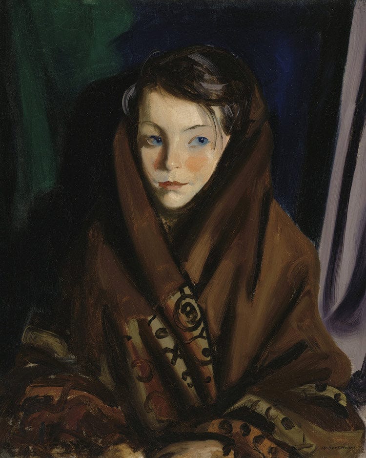 Her Sunday Shawl By Robert Henri Fine Art Print