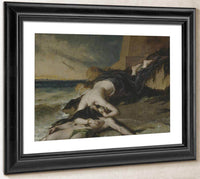 Hero, Having Thrown Herself From The Tower At The Sight Of Leander Drowned, Dies On His Body By William Etty Fine Art Print