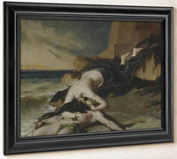 Hero, Having Thrown Herself From The Tower At The Sight Of Leander Drowned, Dies On His Body By William Etty Fine Art Print