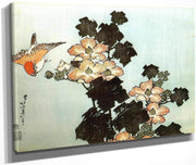 Hibiscus And Sparrow By Hokusai Fine Art Print