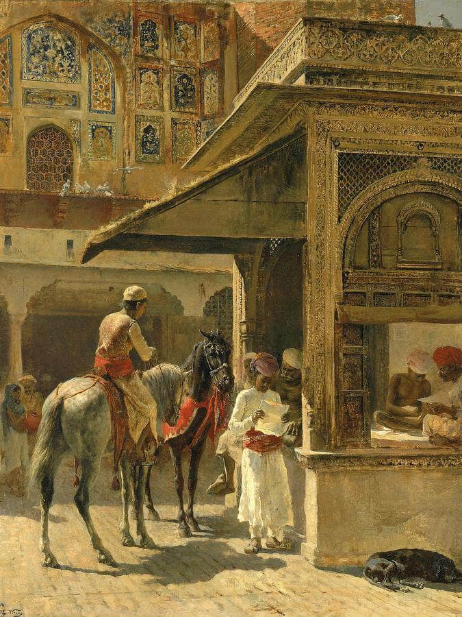 Hindu Merchants By Edwin Lord Weeks Fine Art Print