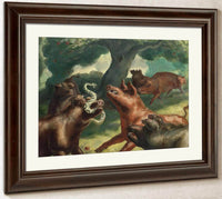 Hogs Killing A Snake By John Steuart Curry Fine Art Print