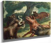 Hogs Killing A Snake By John Steuart Curry Fine Art Print