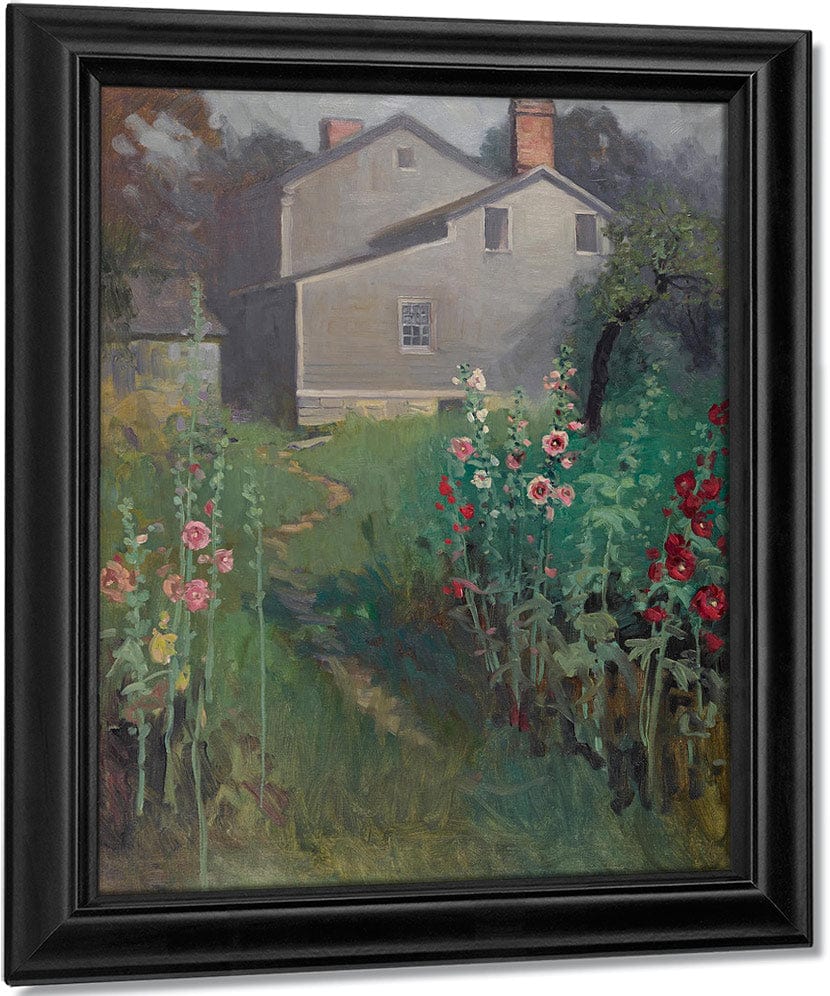 Hollyhock Time By Victor Coleman Anderson Fine Art Print