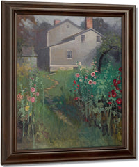 Hollyhock Time By Victor Coleman Anderson Fine Art Print