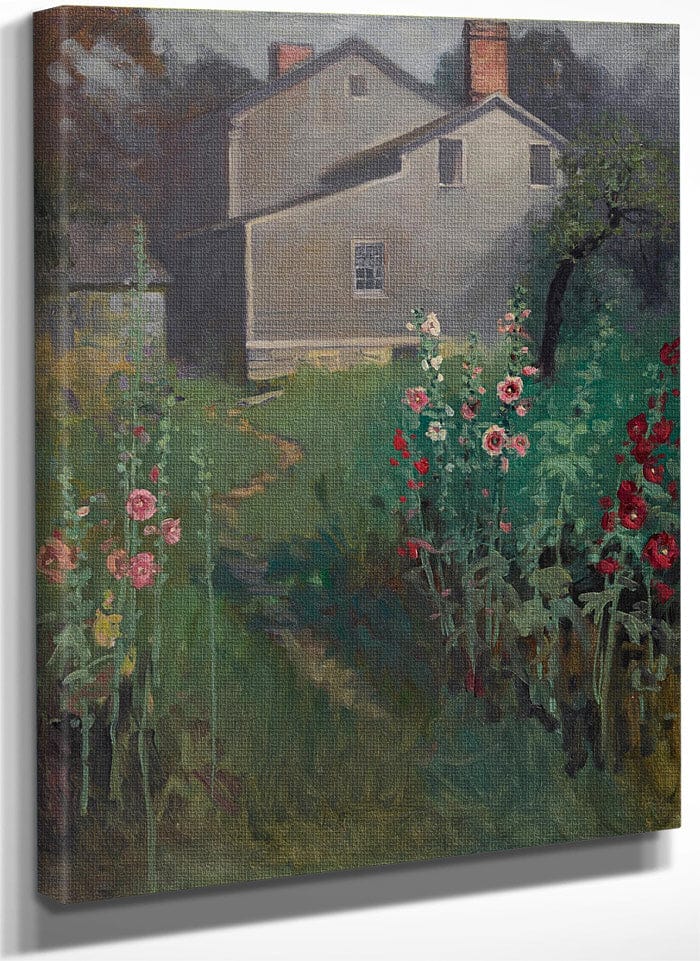 Hollyhock Time By Victor Coleman Anderson Fine Art Print