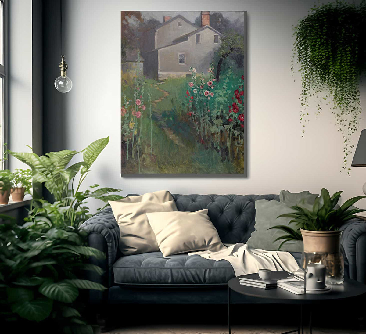 Hollyhock Time By Victor Coleman Anderson Fine Art Print