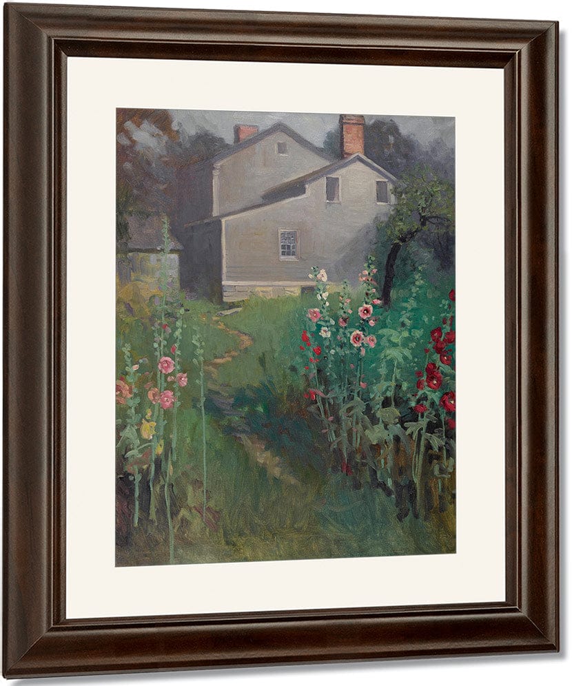 Hollyhock Time By Victor Coleman Anderson Fine Art Print