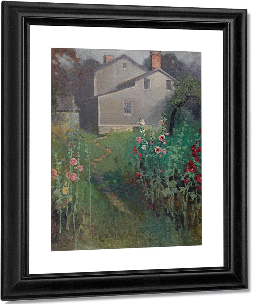 Hollyhock Time By Victor Coleman Anderson Fine Art Print