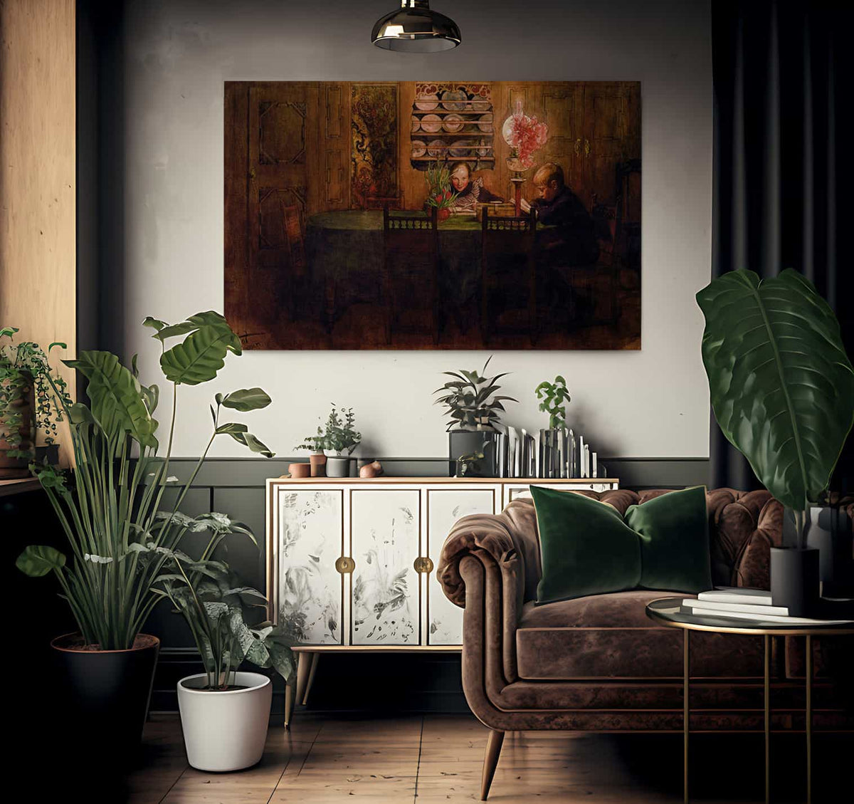 Homework By Carl Larsson Fine Art Print