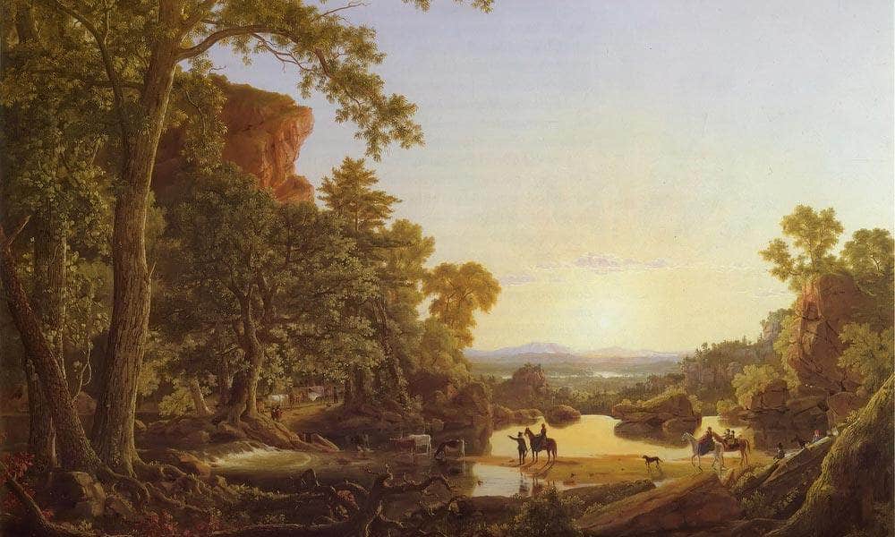 Hooker And Company Journeying Through Wilderness By Fredric Edwin Church Fine Art Print