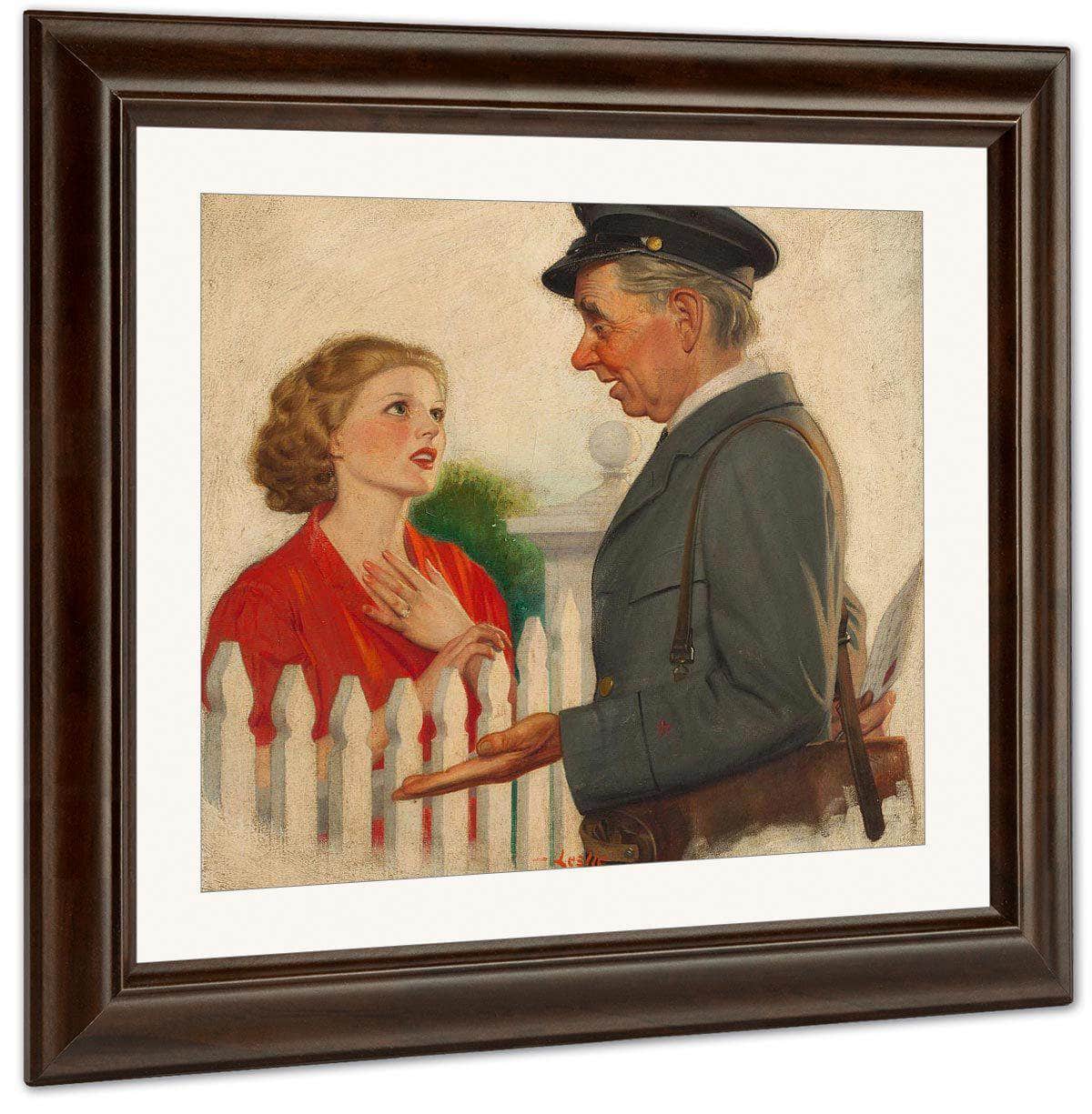 Hoping For A Letter Liberty Magazine Cover April 28 1934 By Leslie Thrasher Fine Art Print