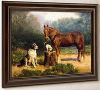 Horse And Two Dogs In A Landscape By Henry Ossawa Tanner Fine Art Print